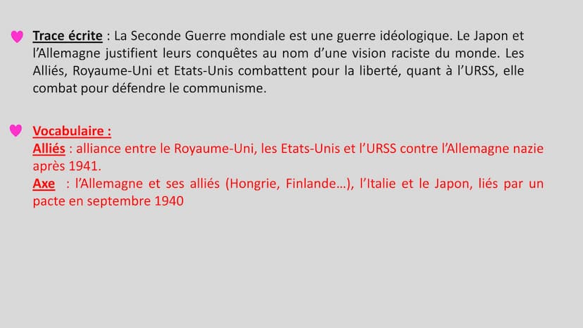 H3 La Seconde Guerre mondiale 1939-1945
Problématique : Pourquoi la Seconde Guerre mondiale est-elle une guerre
d'anéantissement ?
I. Un aff