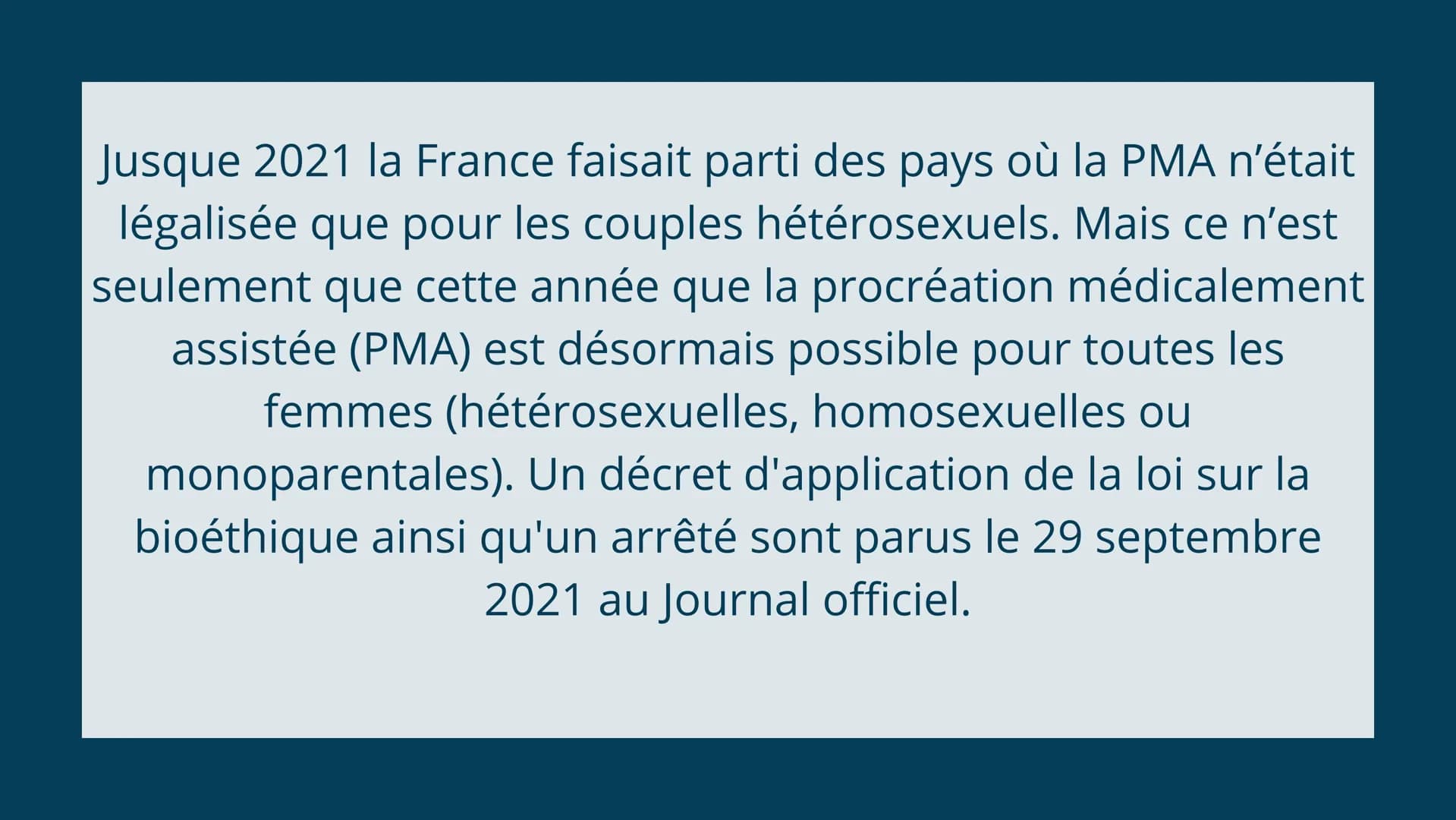 PROCRÉATION ET
SOCIÉTÉ
Le rôle de la PMA et de la GPA dans la société Avant tout, de quoi s'agit-il ?
Une méthode de procréation médicalemen