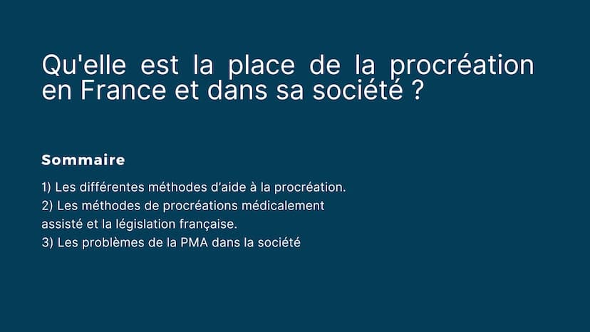 PROCRÉATION ET
SOCIÉTÉ
Le rôle de la PMA et de la GPA dans la société Avant tout, de quoi s'agit-il ?
Une méthode de procréation médicalemen