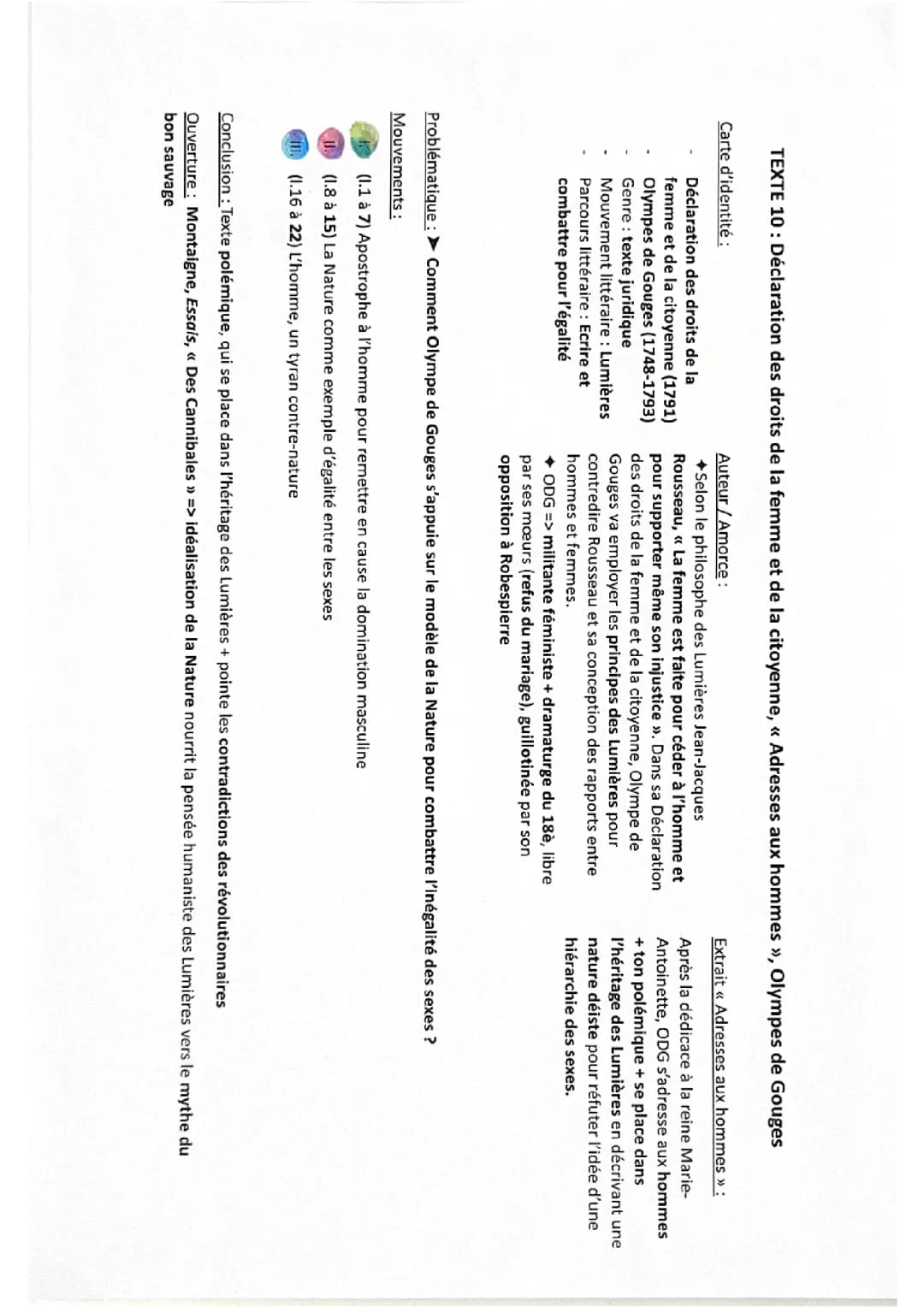 Texte Adresse aux hommes Olympes de Gouges 