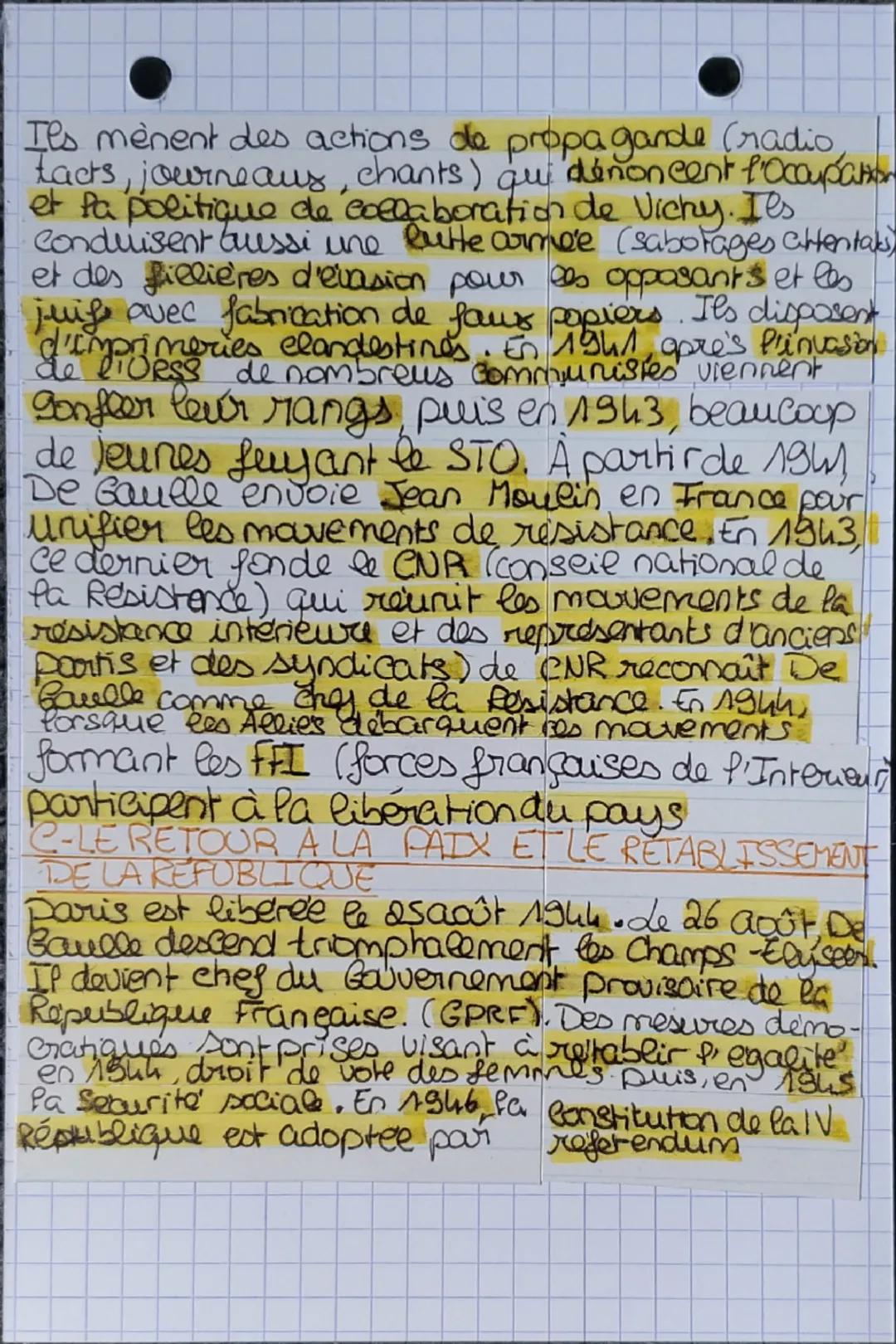 # HISTOIRE

LA FRANCE DANS LA
GUERRE (1940-1944)

I-L'EFFONDREMENT DE LA IIIE RÉPUBLIQUE

A- Le choc de la défaite française.

En mai 1940, 