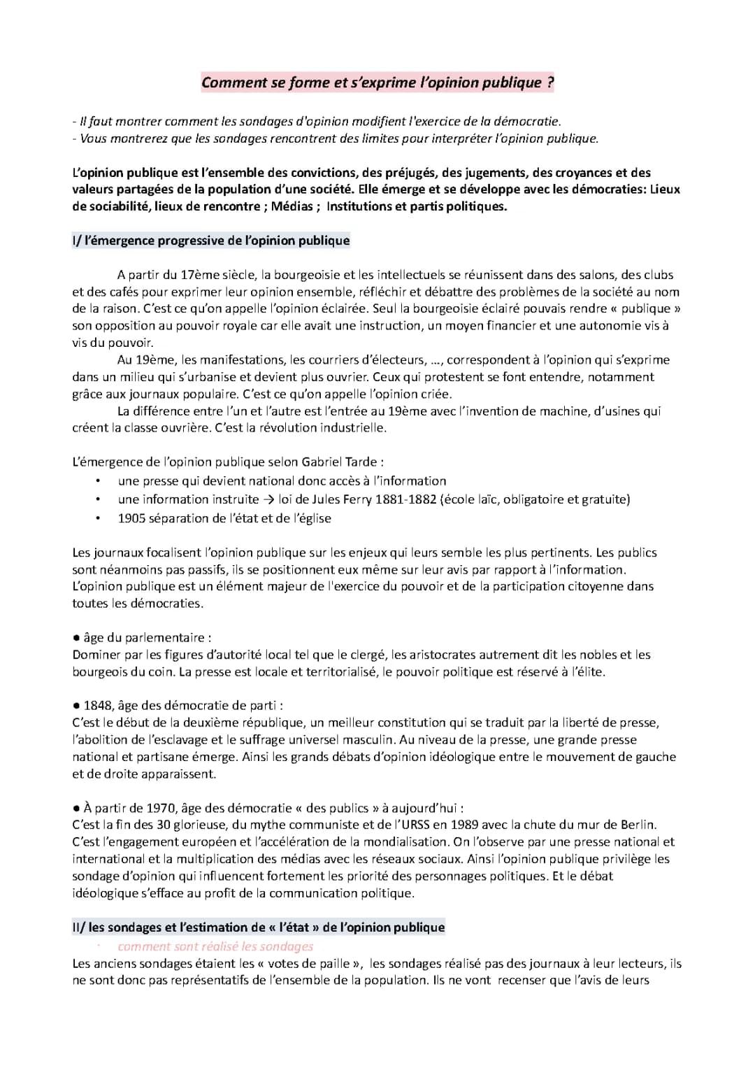 Comment se forme et s'exprime l'opinion publique: Définition, Importance et Exposé PDF