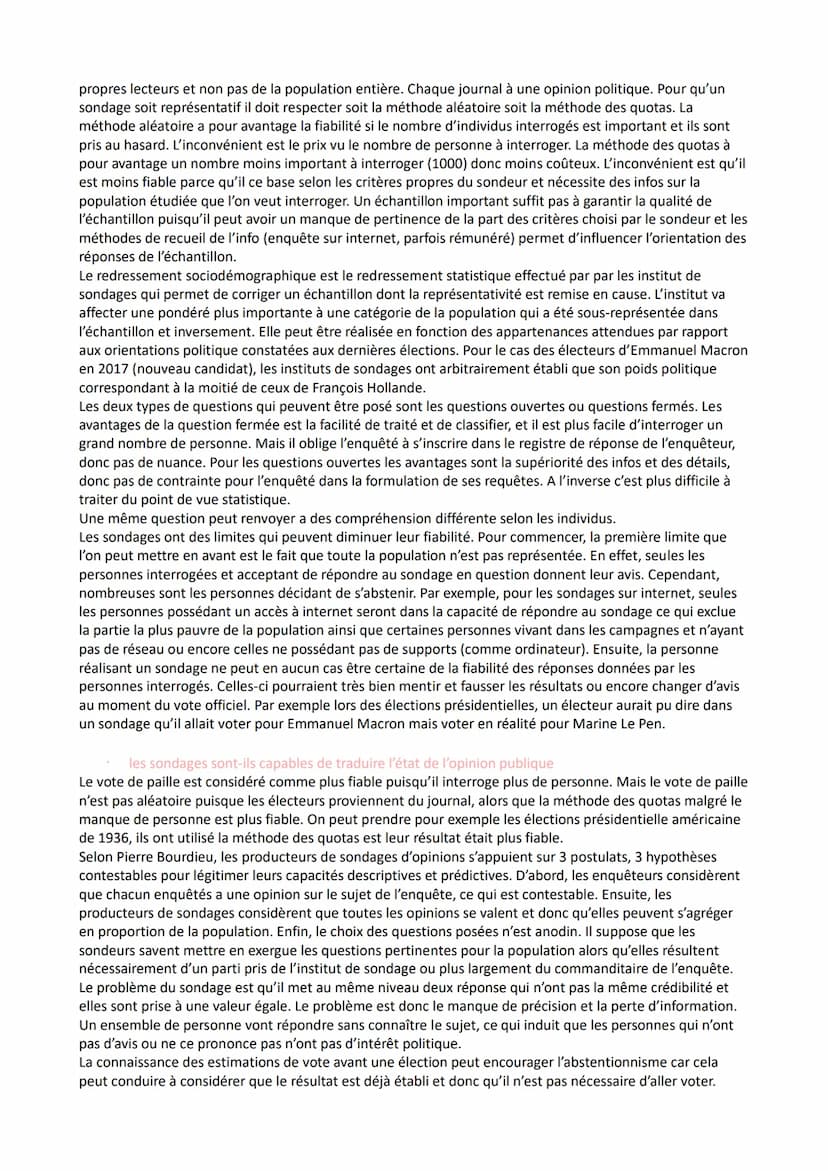 Comment se forme et s'exprime l'opinion publique ?
- Il faut montrer comment les sondages d'opinion modifient l'exercice de la démocratie.
-