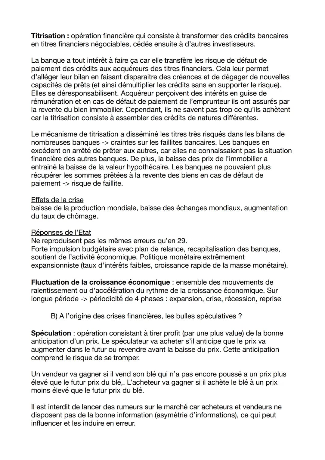 SES - les crises
Années 80: expansion du système financier mondial. Création de places
boursières comme Euronext à Paris.
Système financier: