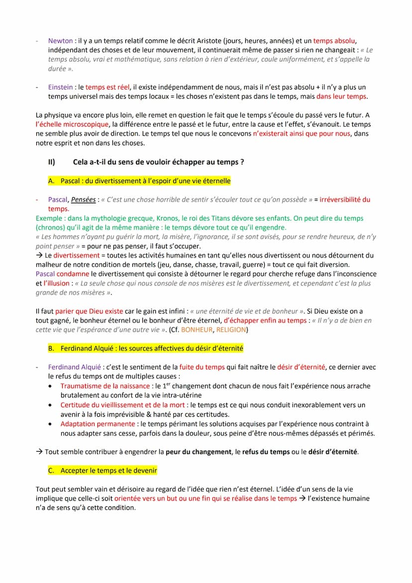 Le temps: changement continuel par lequel le présent devient passé ; période qui va d'un
évènement à un autre; milieu analogue à l'espace da