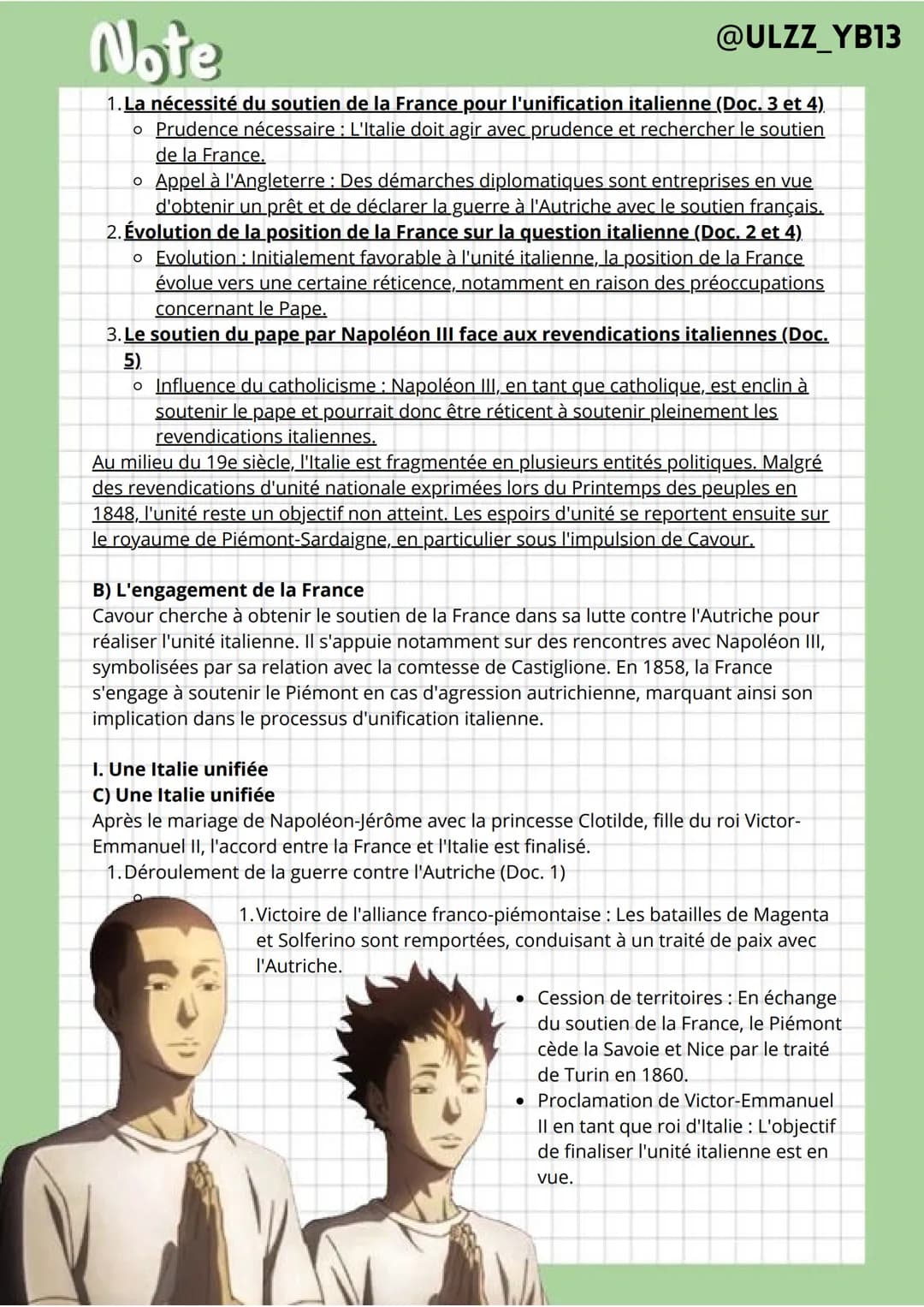 Note
@ULZZ_YB13
CHAPITRE II: LA FRANCE ET LA CONSTRUCTION DE NOUVEAUX
ÉTATS
1. La propagation de la vague révolutionnaire en Europe en 1848 