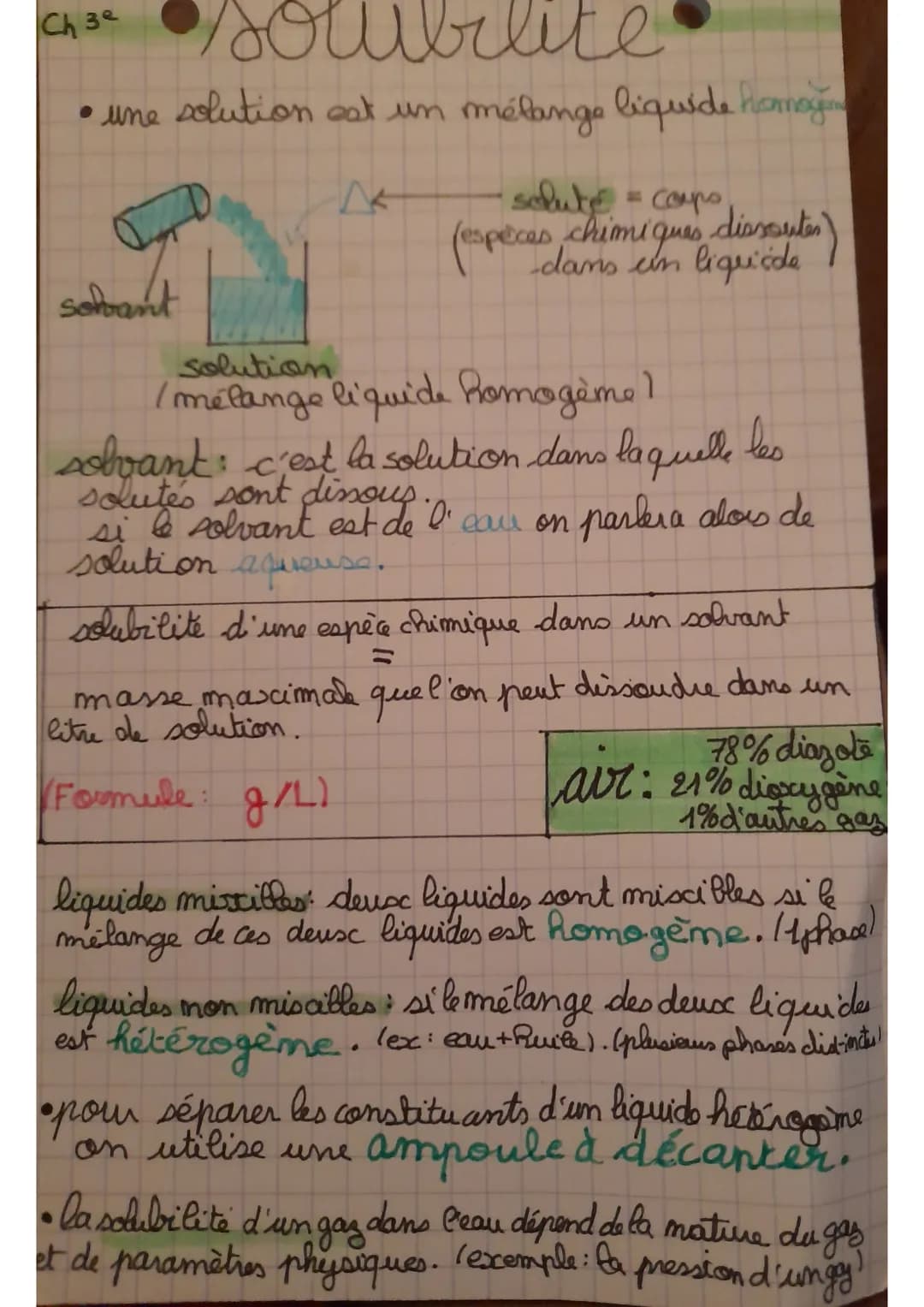 Chise soubilite
3
• une solution est un mélange liquide homogén
sobant
solute = Coups
(espèces chimiques dissoutes)
solution
/mélange liquid