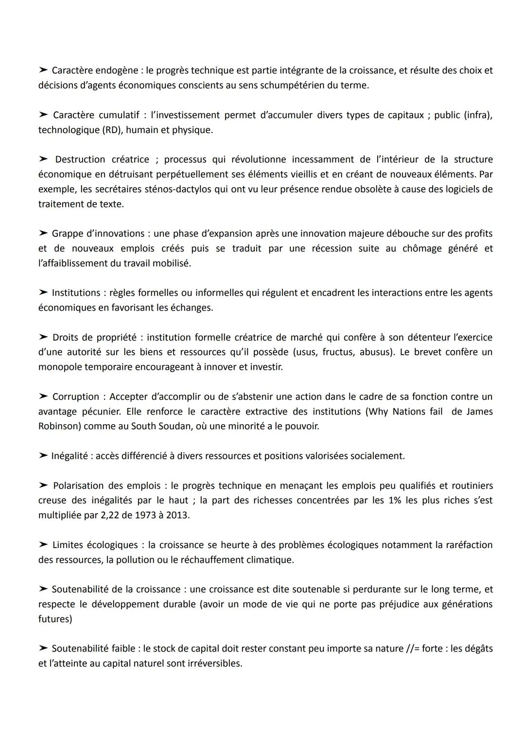 Définitions :
CHAP 1: Quels sont les sources et les défis de la croissance économique ?
➤ Croissance économique : augmentation des richesses