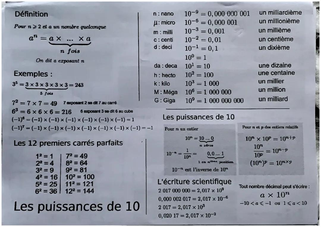 Puissances de 10