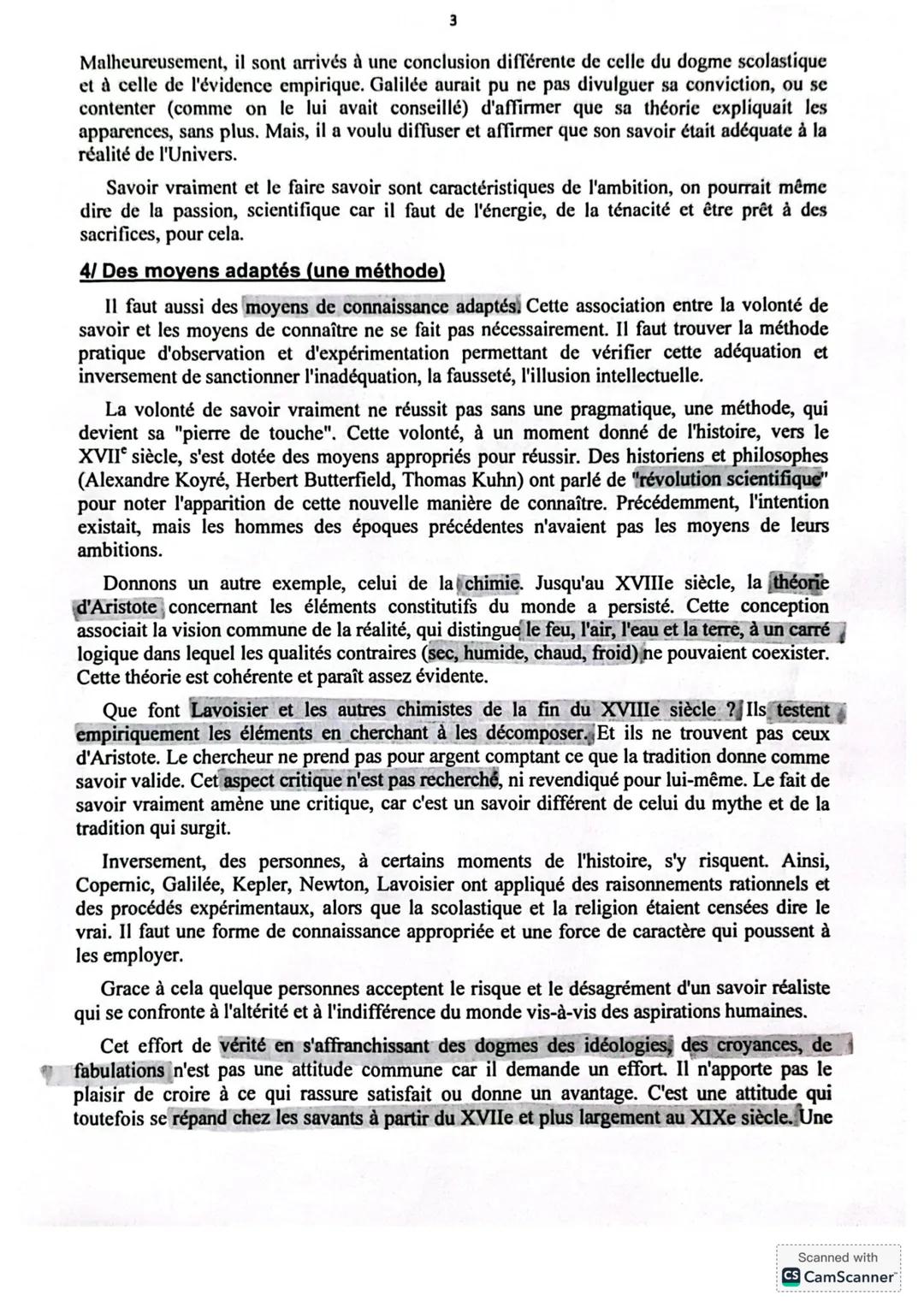 CHAPITRE: LA SCIENCE
I Introduction
D'innombrables tentatives ont été faites pour définir la science. Compte tenu des
circonstances contempo