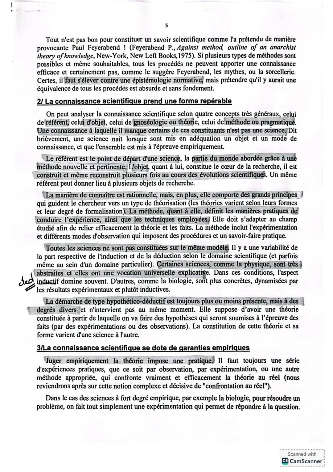 CHAPITRE: LA SCIENCE
I Introduction
D'innombrables tentatives ont été faites pour définir la science. Compte tenu des
circonstances contempo