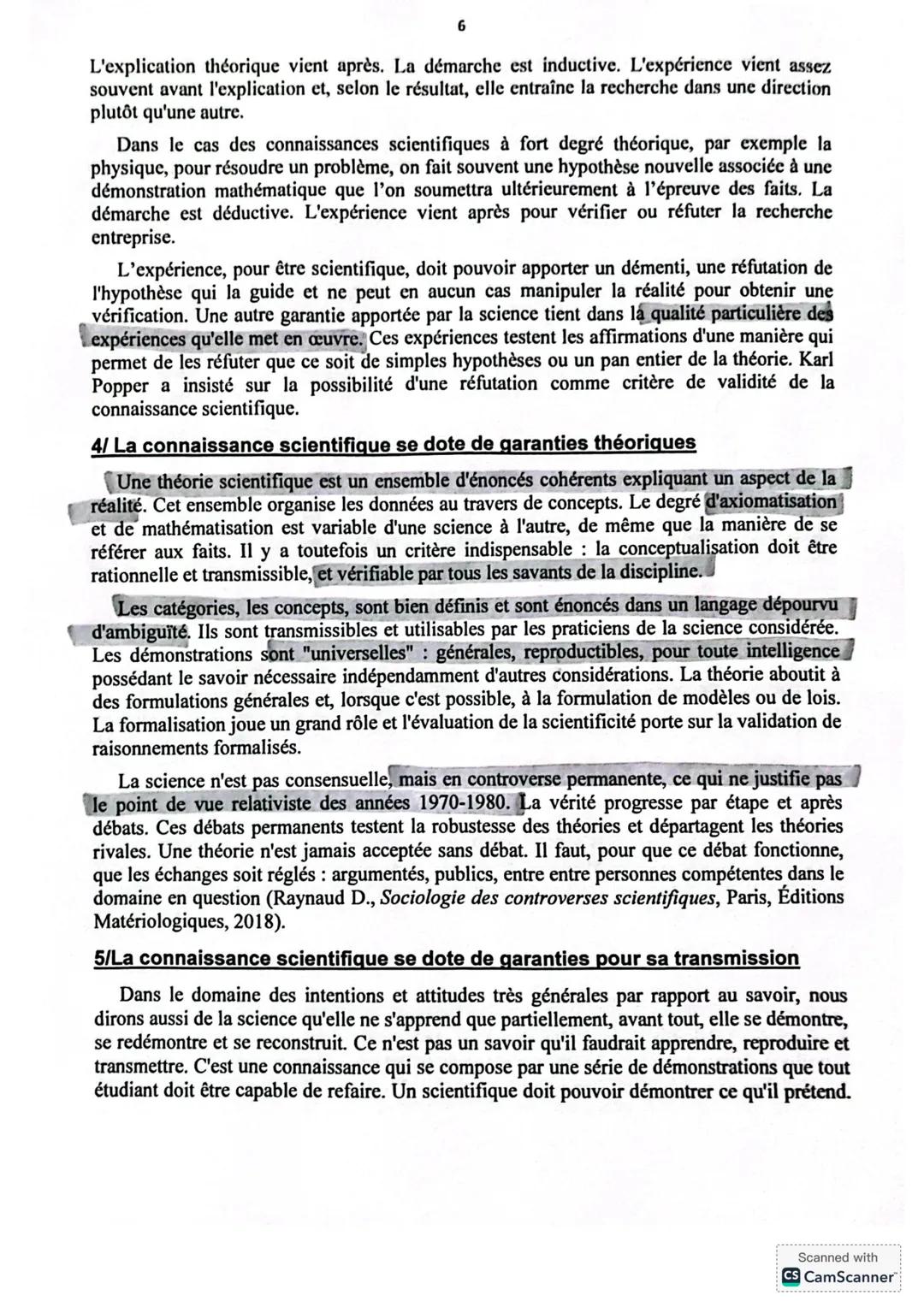 CHAPITRE: LA SCIENCE
I Introduction
D'innombrables tentatives ont été faites pour définir la science. Compte tenu des
circonstances contempo
