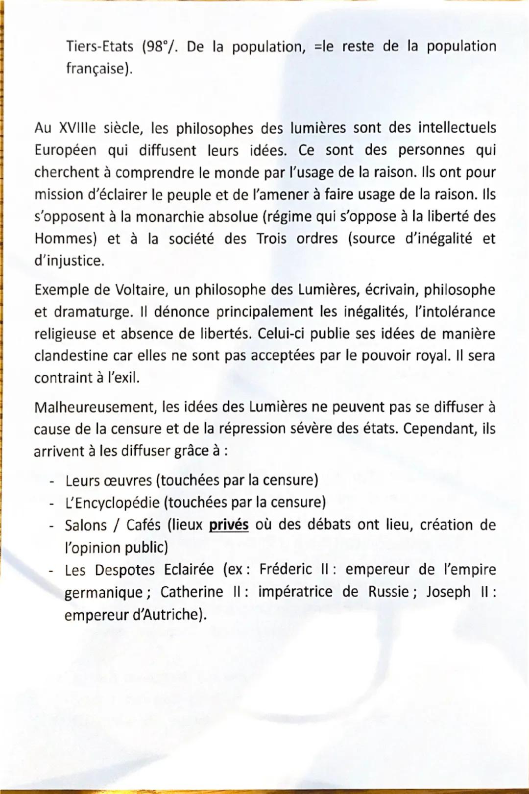 # L'Europe des Lumières au XVIIIe siècle

Dates:
- 1752: Création de l'Encyclopédie par Diderot et D'Alembert
- XVIIIe siècle: Siècle des Lu
