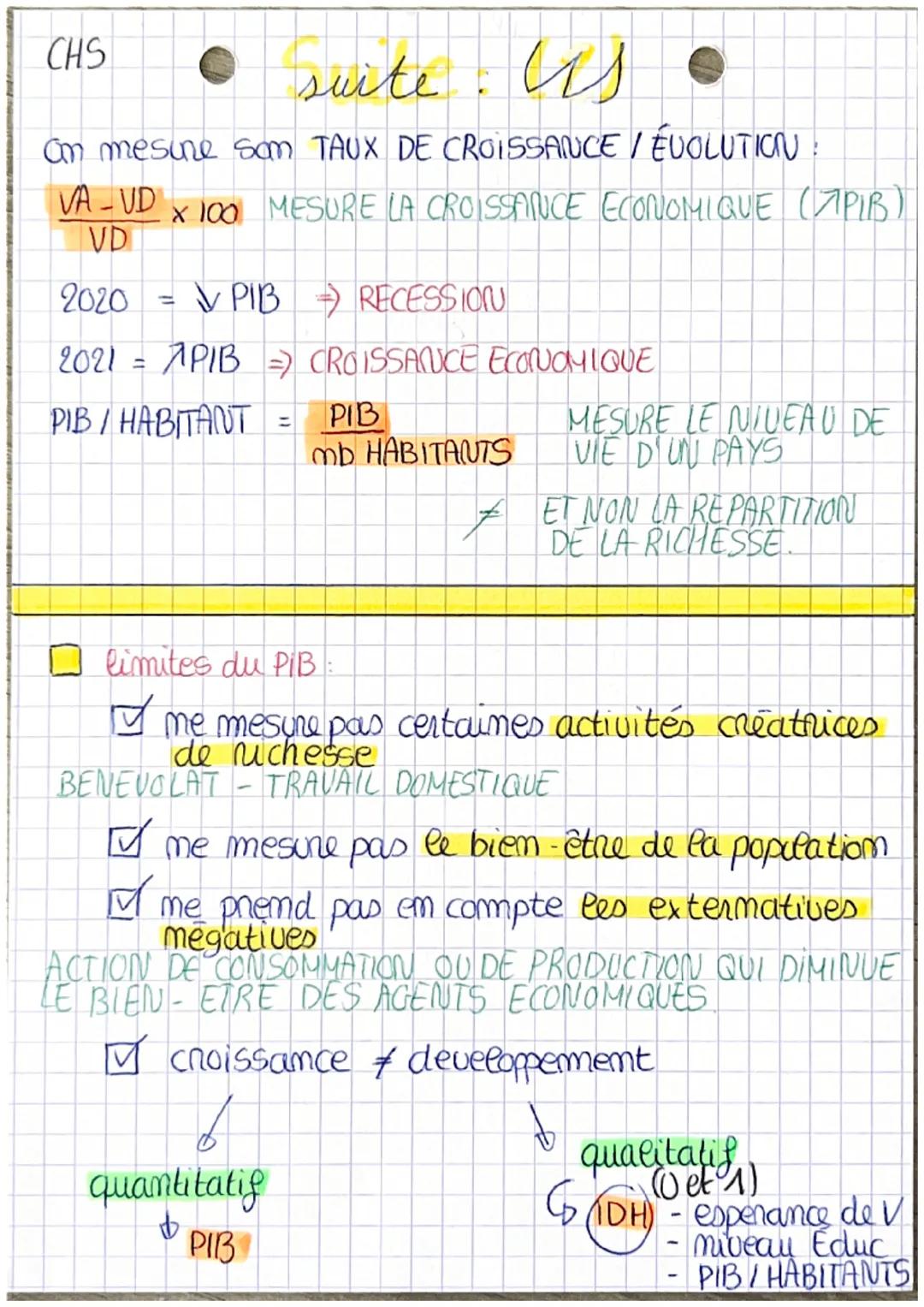 CHS
la mesure •
dela production

☐ comsommation intermédiaire B&S detruits,
où thans fonmees
dams le procesus de production.
☐ la valeur ajo