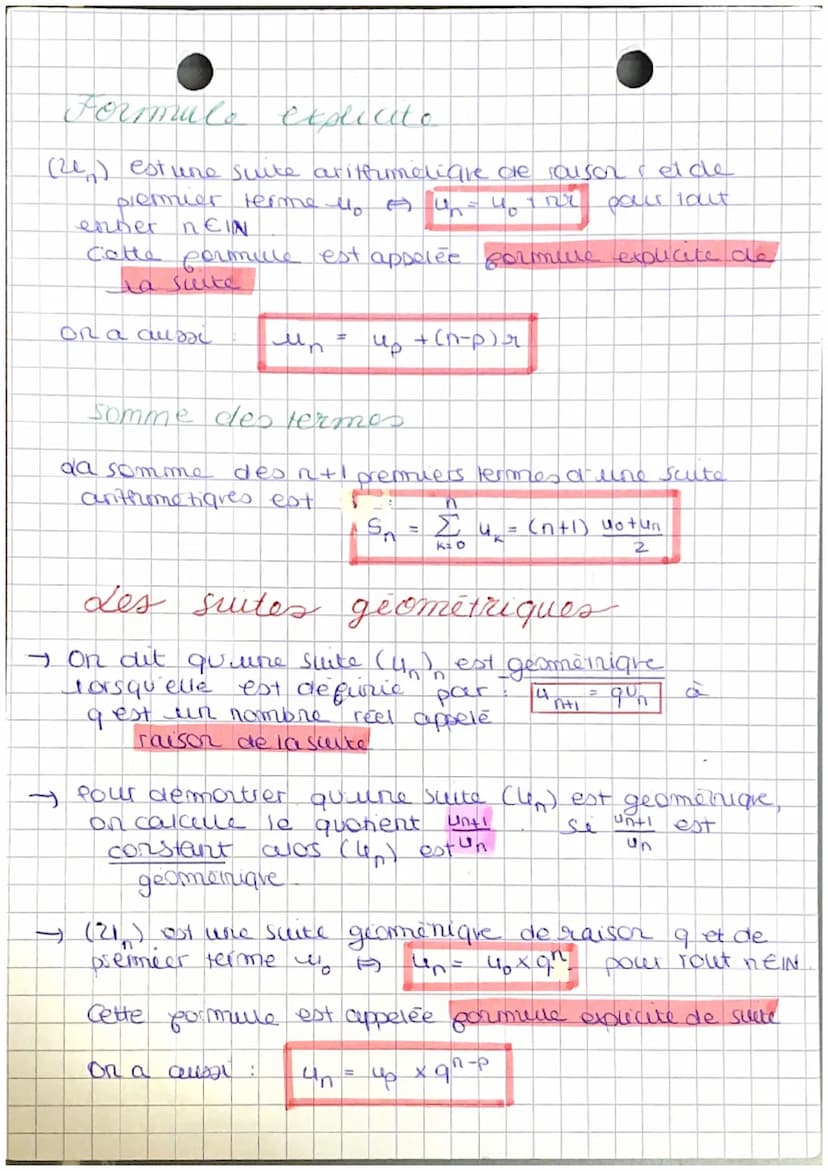 →
• maths •
CHAPITRE 9: LES SUITES
Definition
une suite numérique est une parction qu'auR
envier naturel & associe un nombre recinde up-
or 