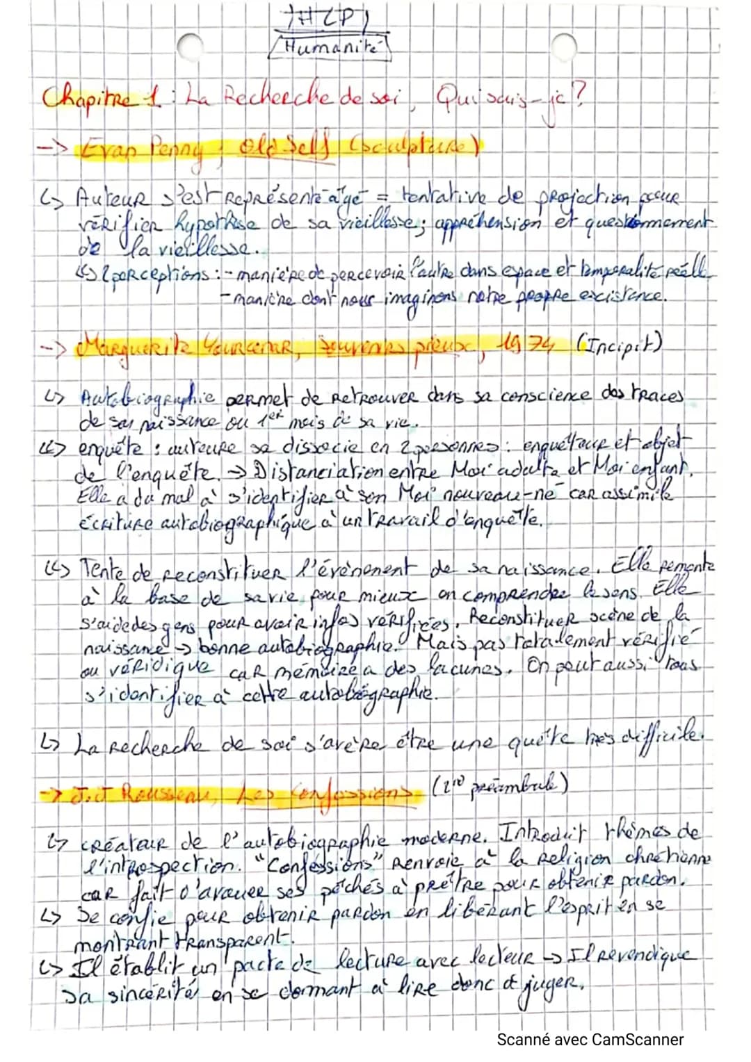 JHCP)
"Humanite"
Chapitre 1. La Recherche de soi Qui suis-je ?
-> Evan Penny
old Self Coculiere)
Cs Auteur s'est Represente age = tentative 