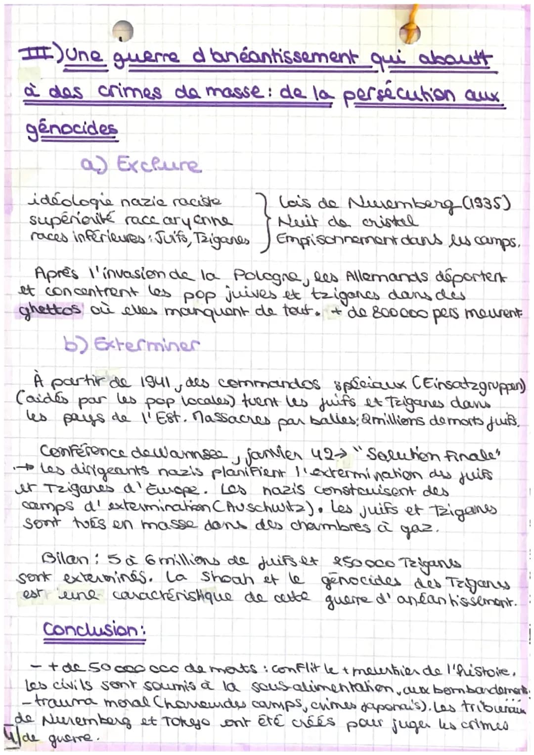HISTOIRE
LA DEUXIÈME GUERRE MONDIALE, UNE GUERRE
D'ANEANTISSEMENT
(1939-1945)
En quoi la Seconde Guerre mondiale est-elle une
guerre d'anéan