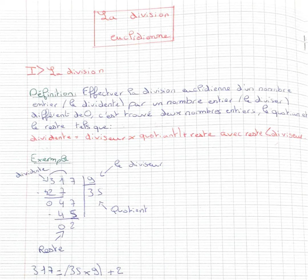 La division euclidienne ➗