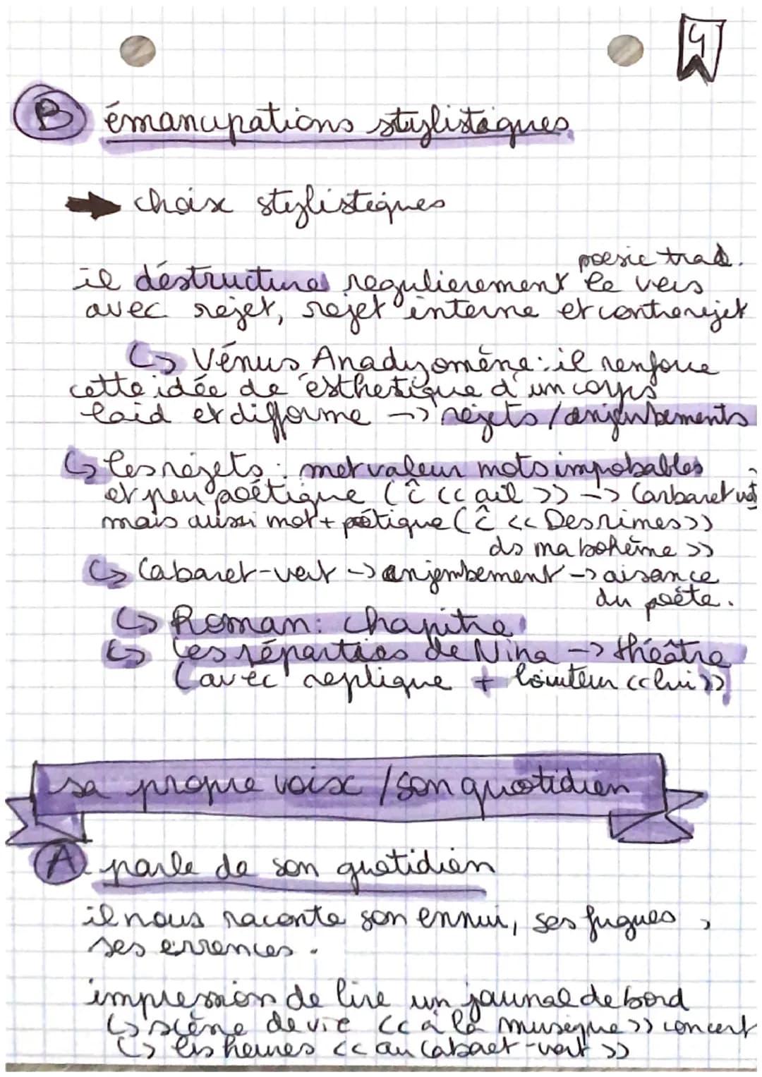 [ influence / Srupture franche
⑦la continuété d'une tradition poétique
choix d'une poesie versifiée et rimée
forme trad. du sonnet.
Co sur 2