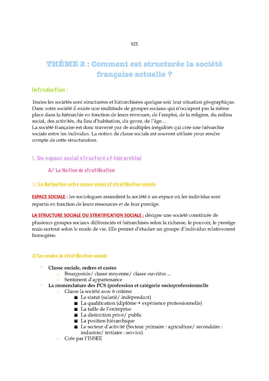 Comment est structurée la société française en 2023 ? Discute les inégalités et les catégories socioprofessionnelles