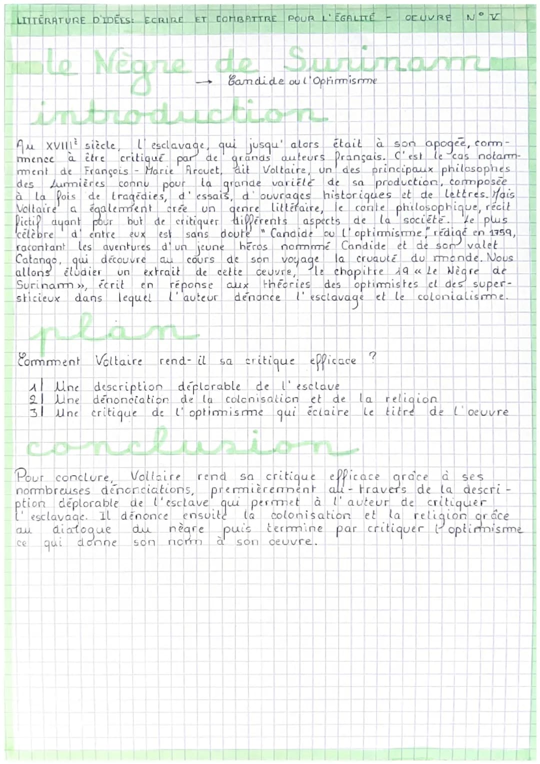 LITTERATURE D'IDEES: ECRIRE ET COMBATTRE POUR L'EGALITE
le Negre
1
de Surinam
Candide ou l'Optimisme
troduction
OEUVRE NOV
com-
Au XVIIIe si