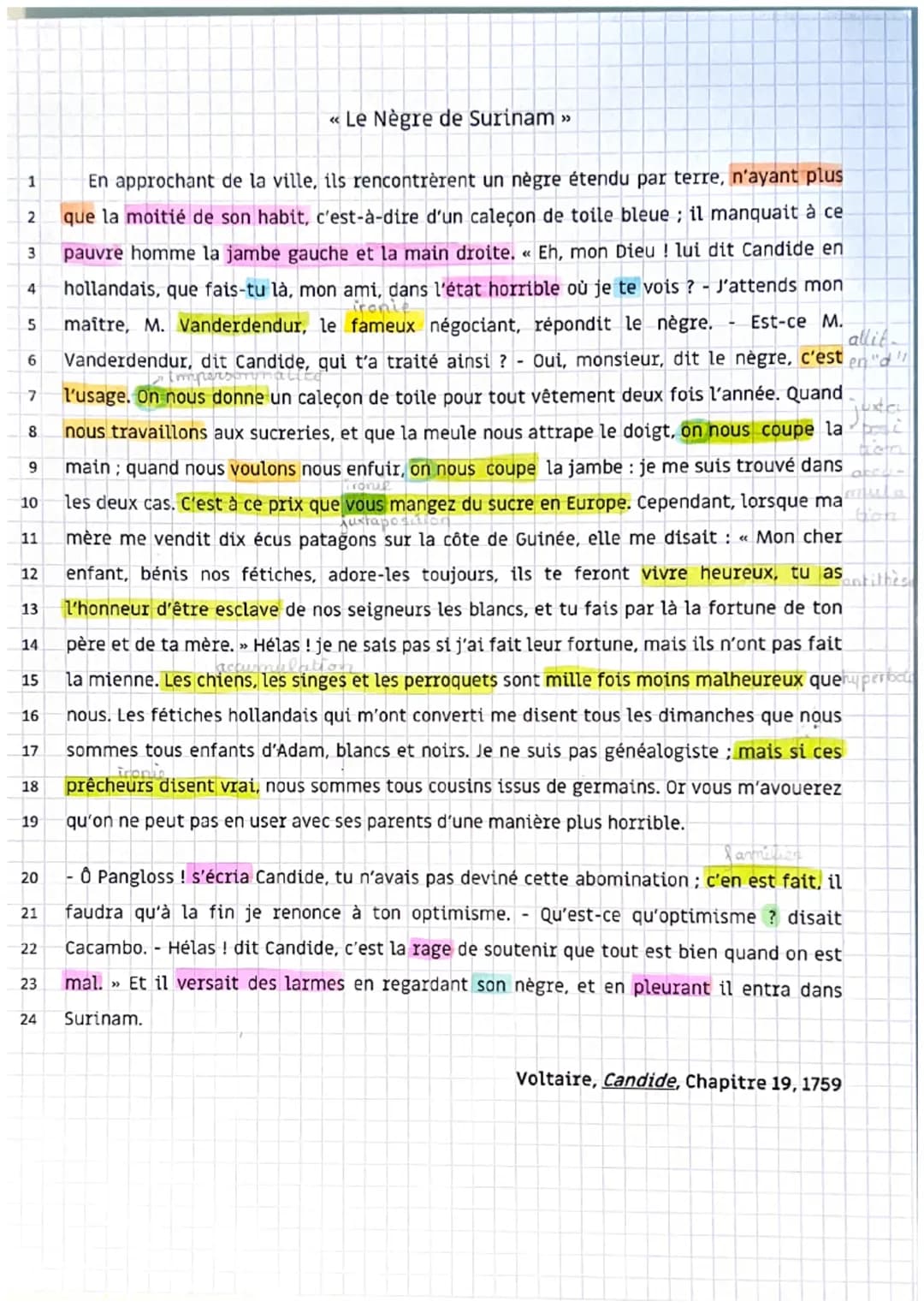 LITTERATURE D'IDEES: ECRIRE ET COMBATTRE POUR L'EGALITE
le Negre
1
de Surinam
Candide ou l'Optimisme
troduction
OEUVRE NOV
com-
Au XVIIIe si