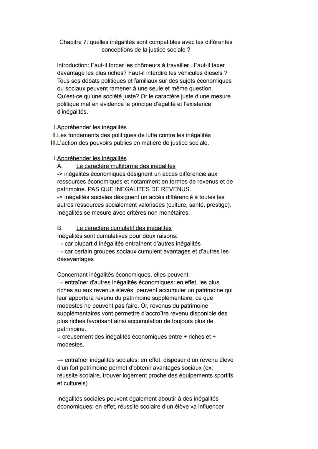 Chapitre 7: quelles inégalités sont compatibles avec les différentes
conceptions de la justice sociale ?
introduction: Faut-il forcer les ch