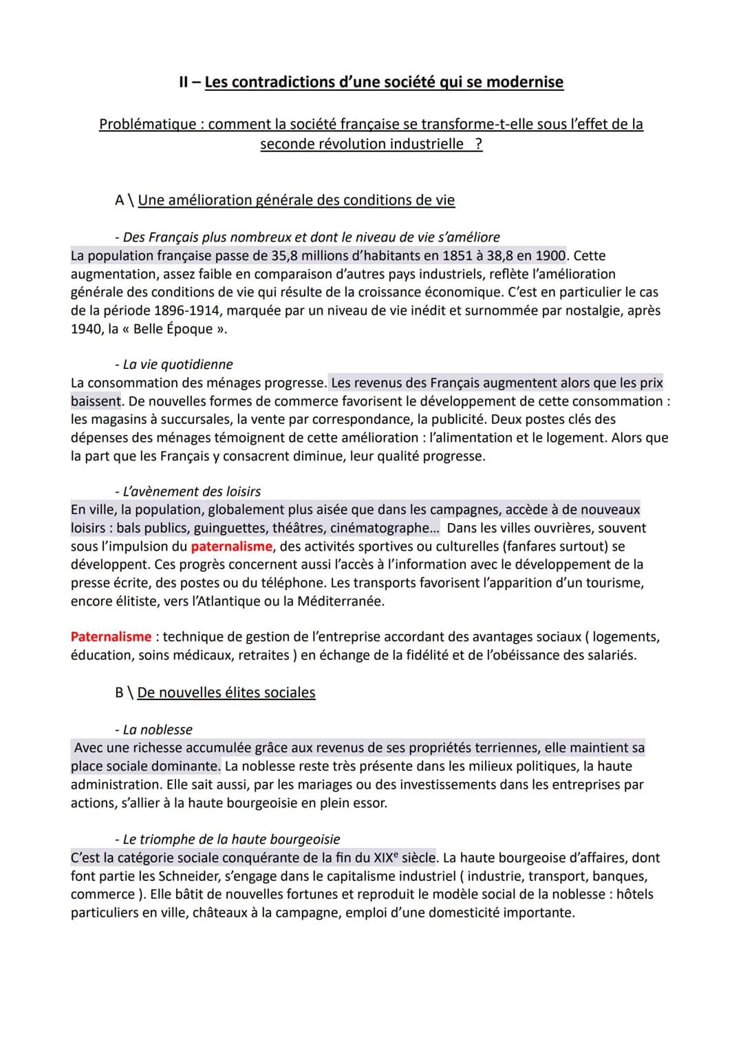 Chapitre 7: Permanences et mutations de la société française jusqu'en
1914
I-Une nouvelle étape dans l'industrialisation ( 1870 – 1914)
Prob