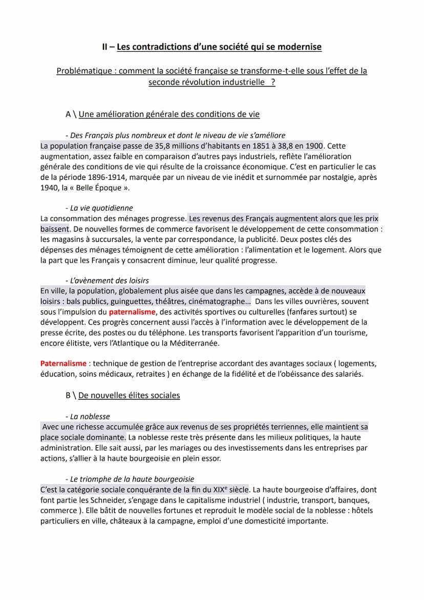Chapitre 7: Permanences et mutations de la société française jusqu'en
1914
I-Une nouvelle étape dans l'industrialisation ( 1870 – 1914)
Prob