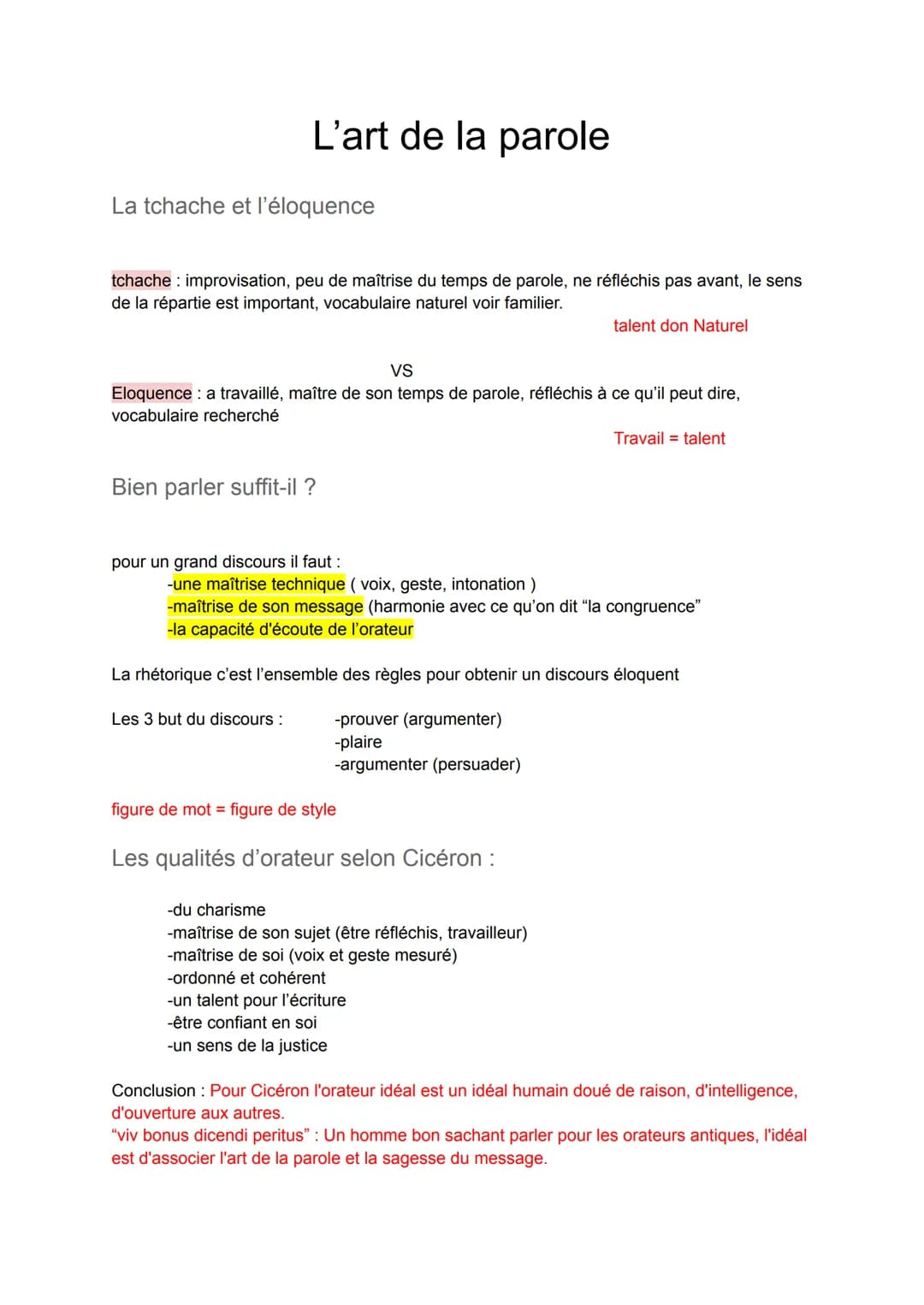 L'art de la parole
La tchache et l'éloquence
tchache improvisation, peu de maîtrise du temps de parole, ne réfléchis pas avant, le sens
de l