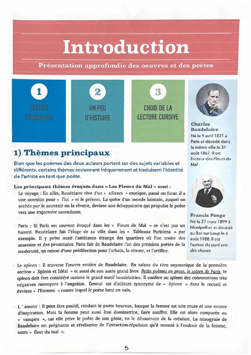 Lebrun
Lucie
1G05
Anthologie
Poétique
CAHIER DE LECTURE:
CHARLES BAUDELAIRE
ET
FRANCIS PONGE
Charles
Baudelaire
Francis
Ponge SOMMAIRE
PRÉFA