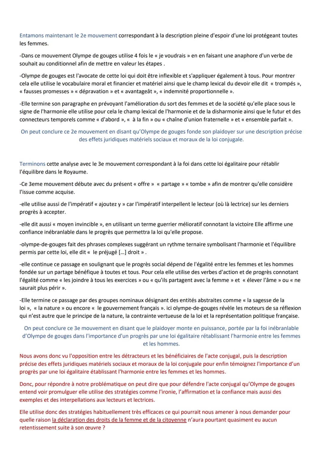 Analyse linéaire 11: DDFC 2ème partie du postambule
Olympe de gouges publie la déclaration des droits de la femme et de la citoyenne en 1791