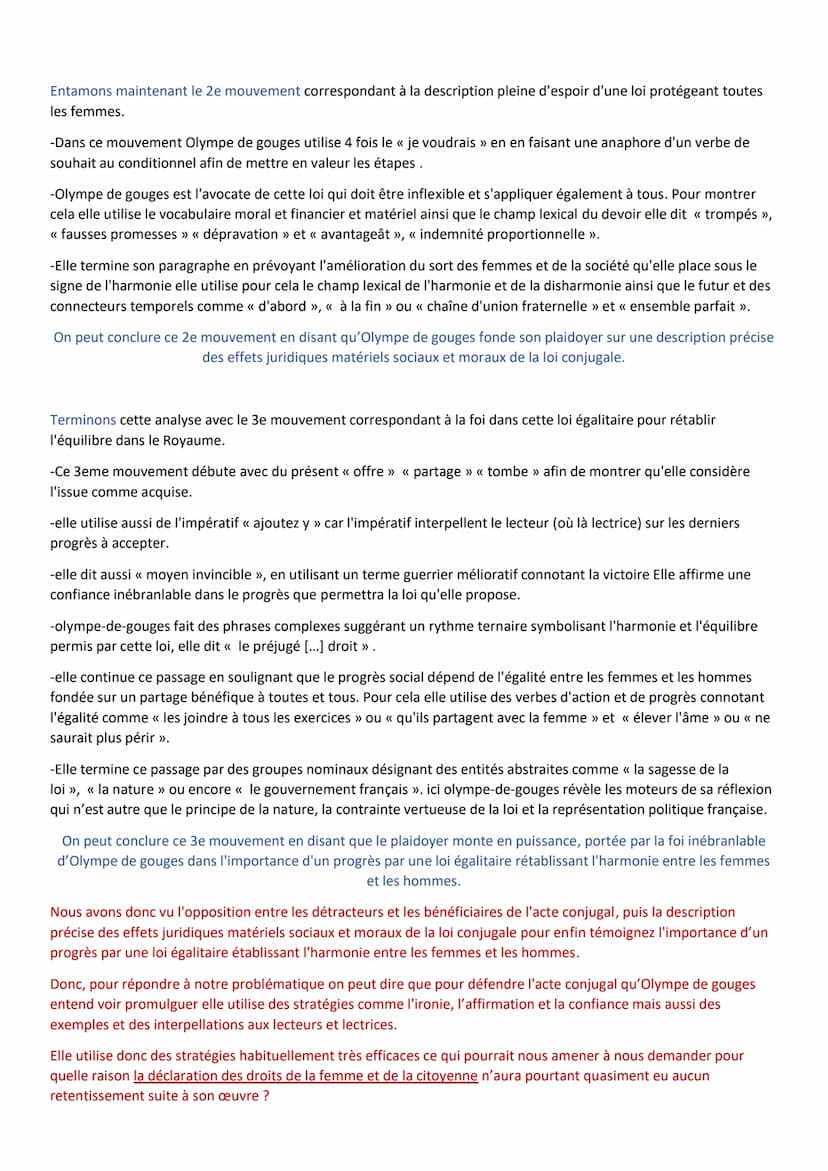 Analyse linéaire 11: DDFC 2ème partie du postambule
Olympe de gouges publie la déclaration des droits de la femme et de la citoyenne en 1791