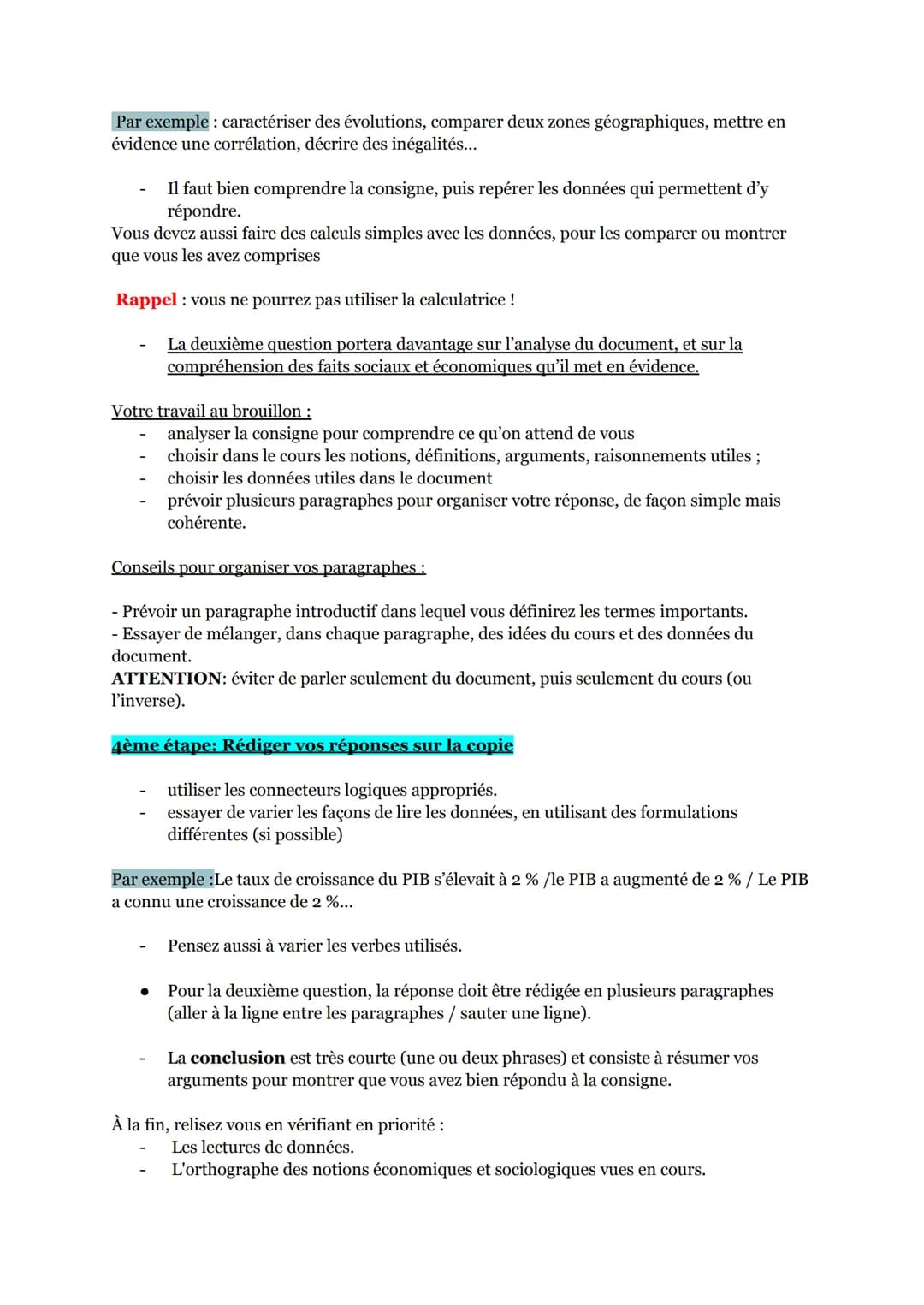 Partie 2 de l'épreuve du bac de SES
Cette deuxième partie porte sur un document statistique accompagné de deux
questions (6 points)
Il faut 