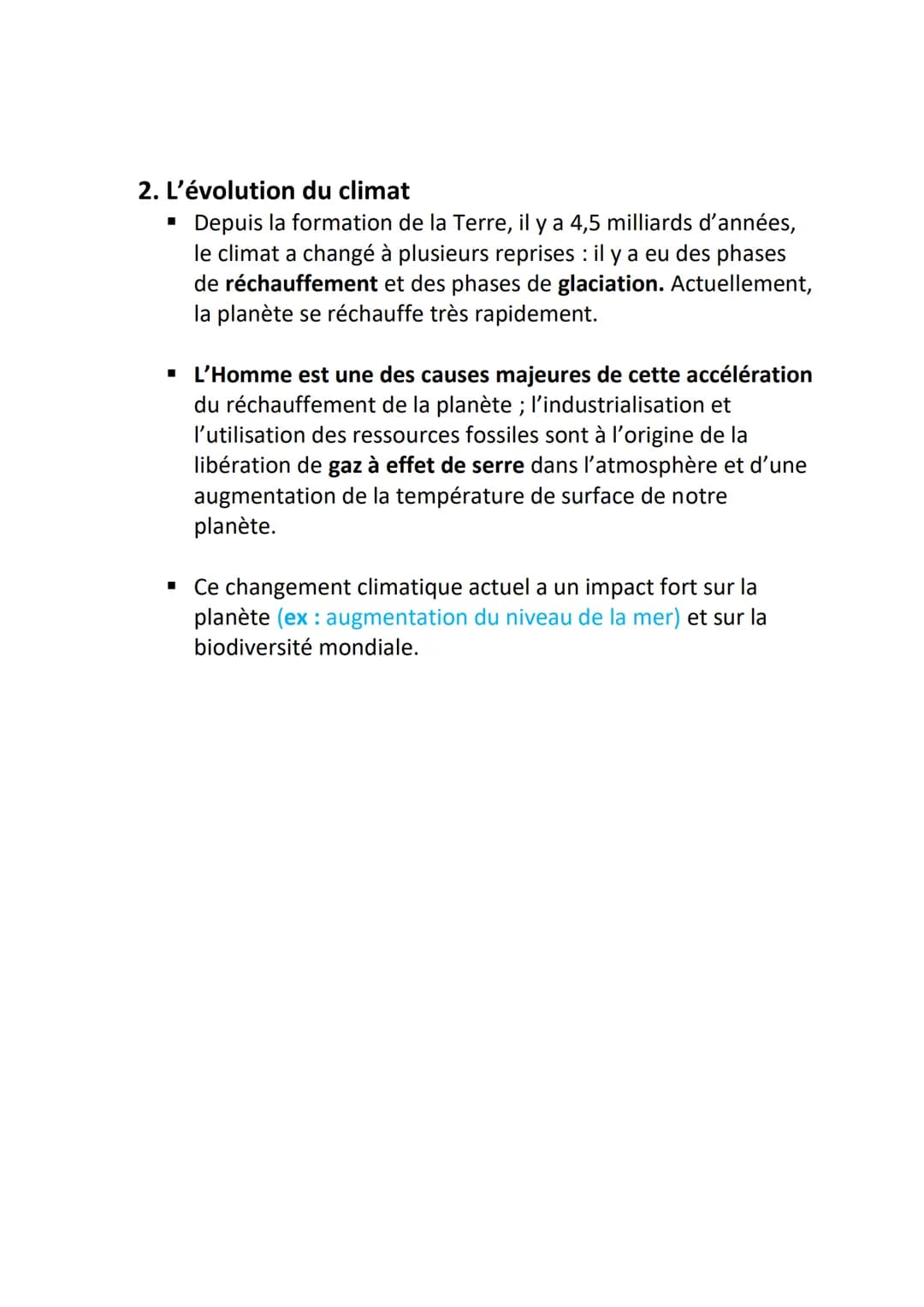 Phénomènes météorologiques et climatologiques :
1. Météo et climat
La météo et le climat sont deux choses différentes :
o La météo désigne l