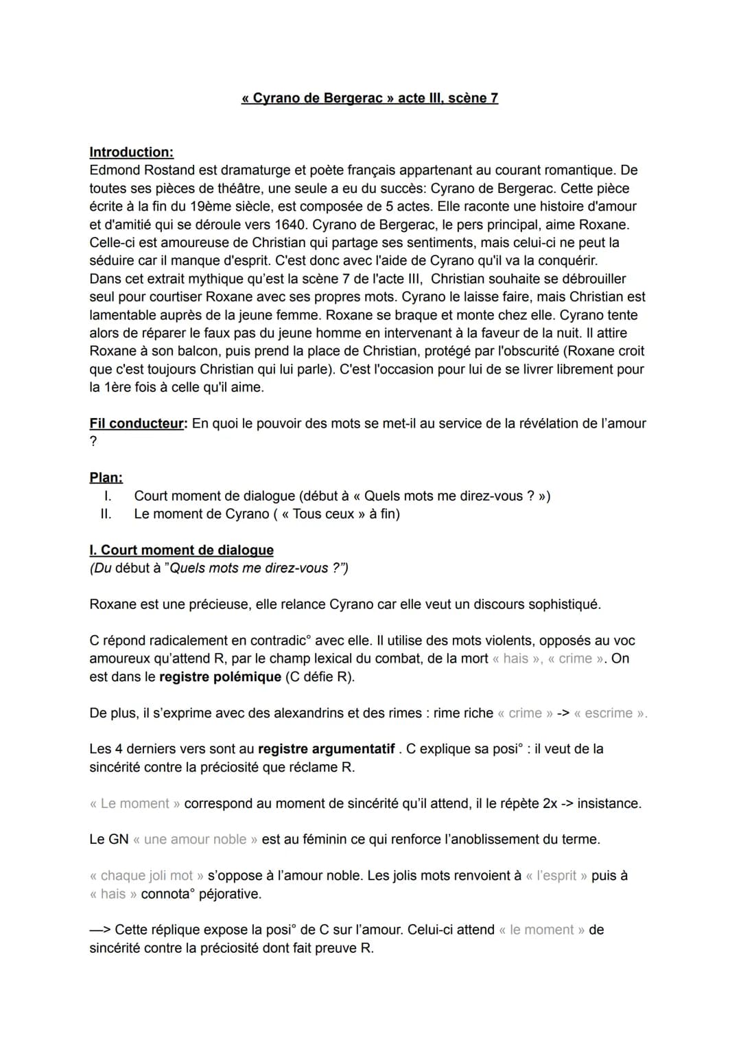 << Cyrano de Bergerac » acte III, scène 7
Introduction:
Edmond Rostand est dramaturge et poète français appartenant au courant romantique. D