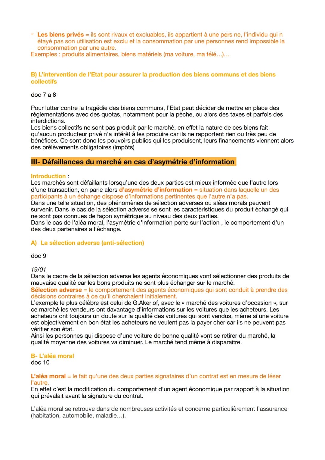 CHAPITRE 6:
QUELLES SONT LES PRINCIPALES DÉFAILLANCES DU MARCHÉ ?
Introduction :
Après avoir évoqué ce qu'est un marché, son fonctionnement,