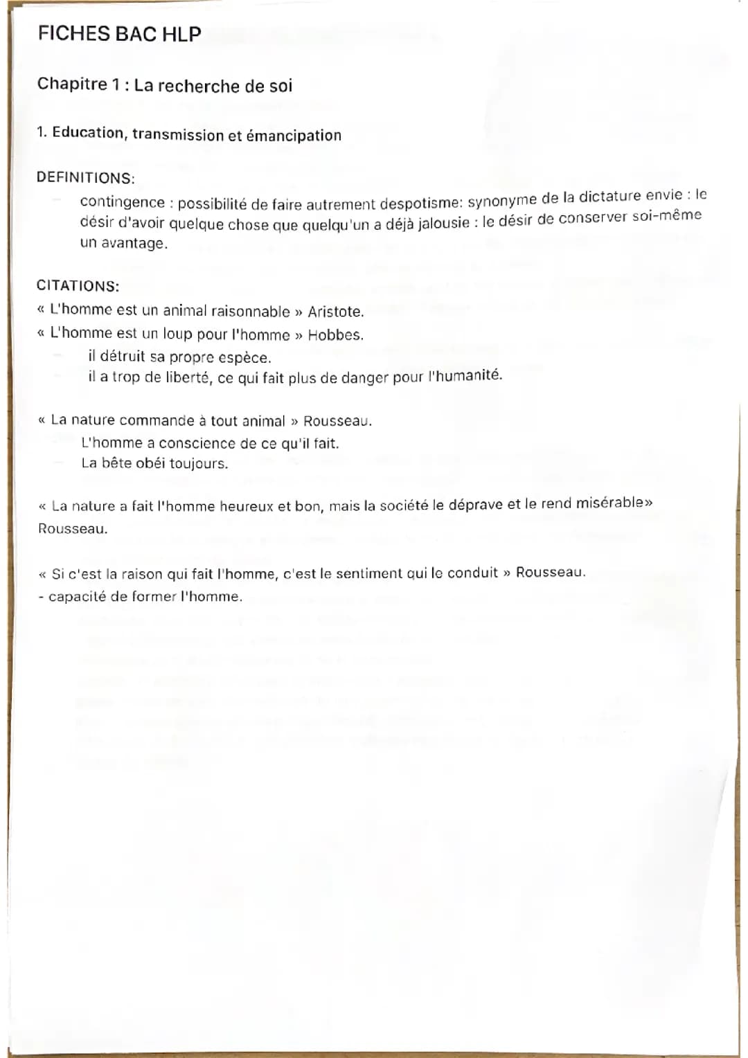Fiches bac, partie littéraire + philosophique 