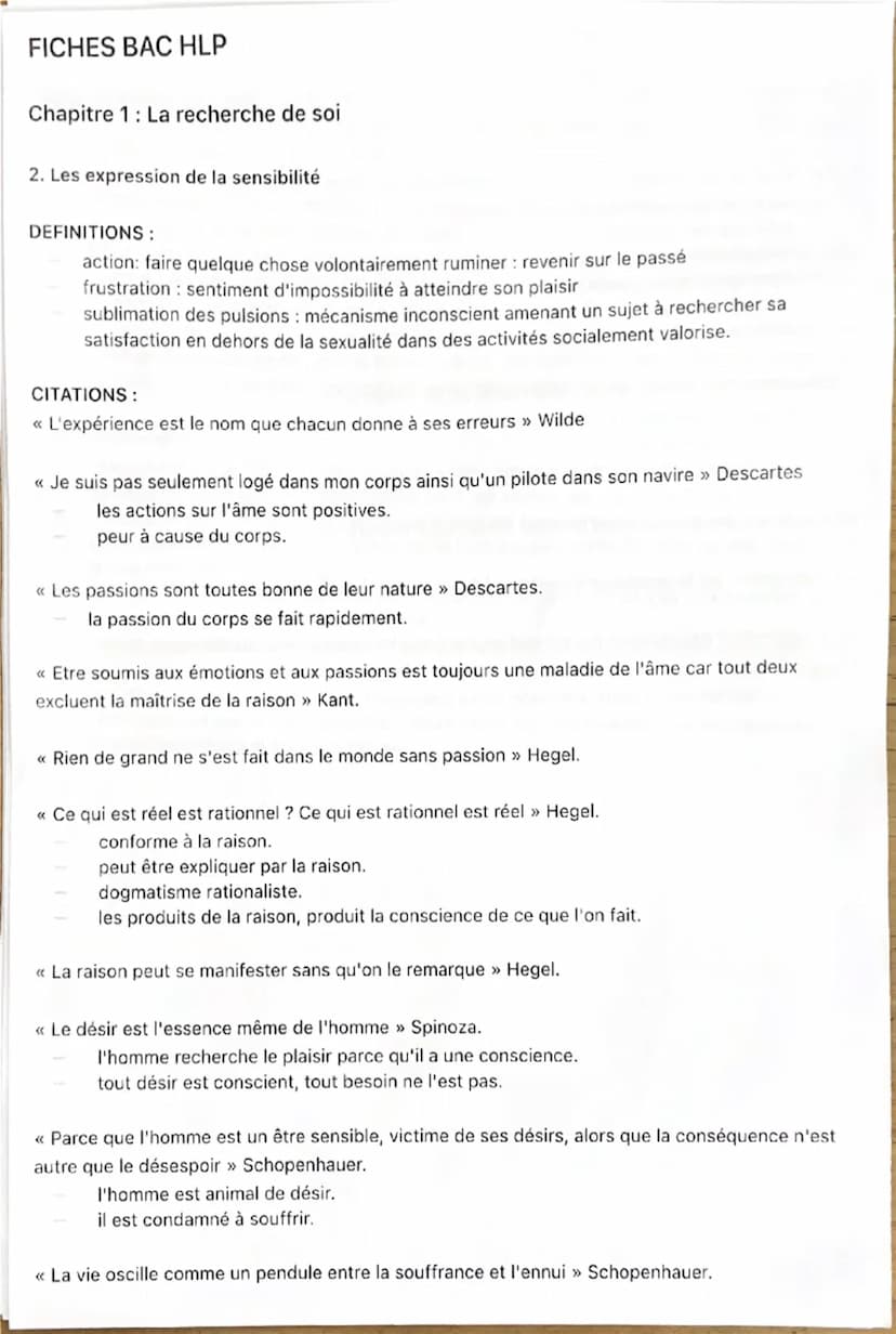 FICHES BAC HLP
Chapitre 1: La recherche de soi
1. Education, transmission et émancipation
DEFINITIONS:
contingence: possibilité de faire aut