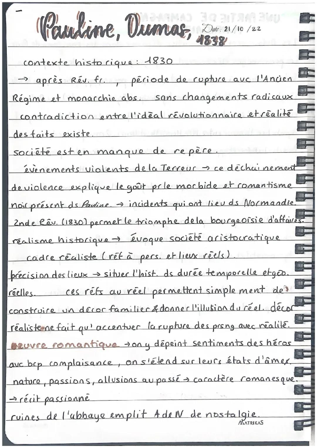 # Pauline, Dumas, 1832

contexte historique: 1830

→ après Rév. fr. 

Date: 21/10/22
4838
période de rupture auc l'Ancien
Régime et monarchi