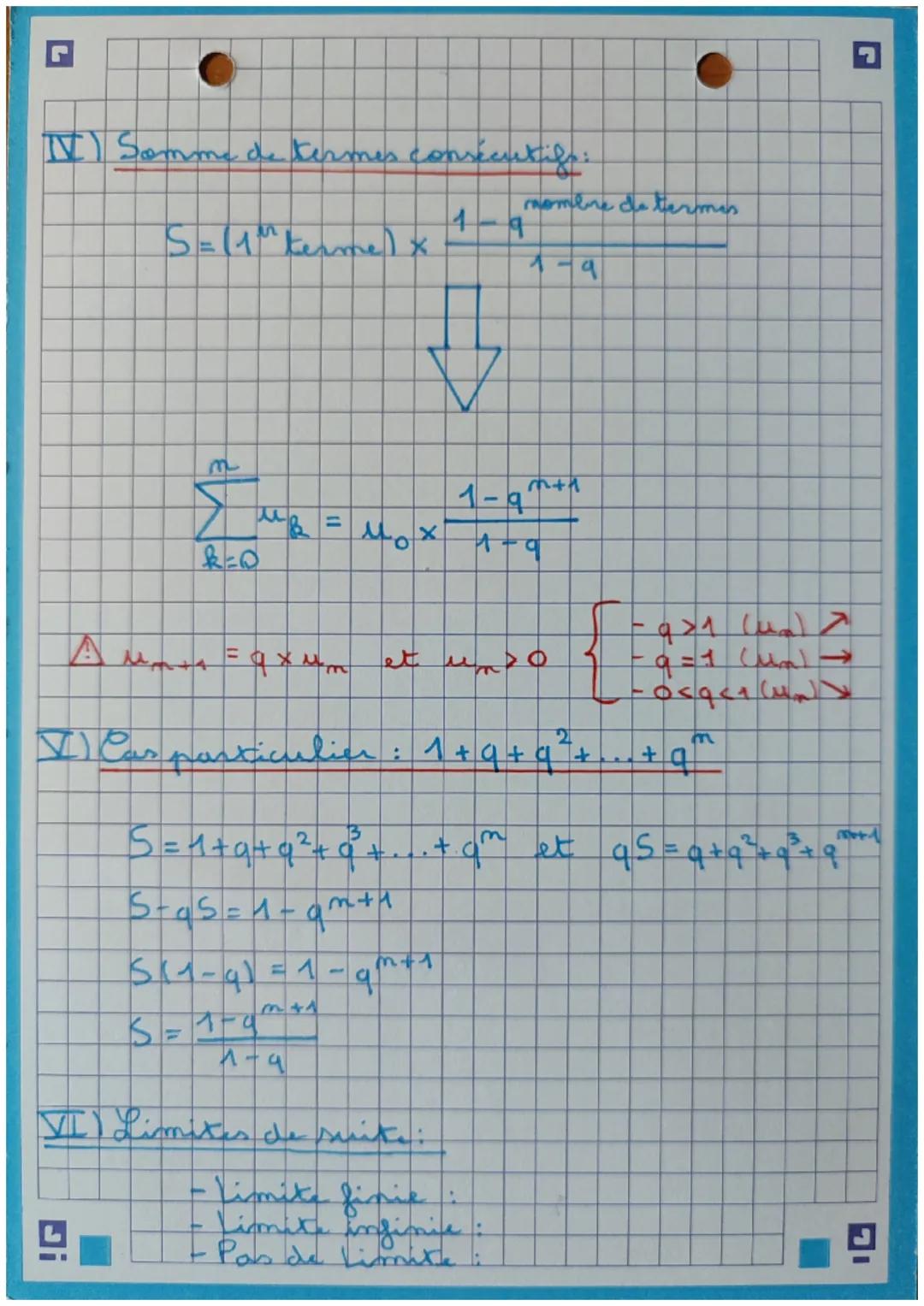 [Suite arithmétique : umot = "m
M₁₂ = 1₂ + mer
O
nest dit raison de
la suite
Maths: Suites arithmétiques
et géométriques
!G
#) Somme de term