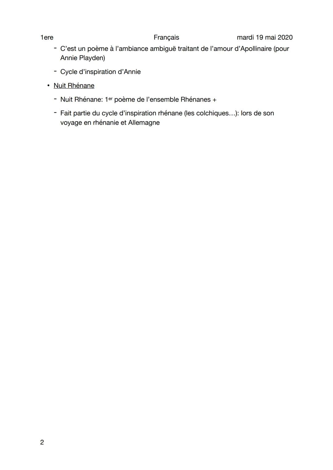 1ere

Français

mardi 19 mai 2020

Intro - Apollinaire

Sujet

- L'auteur

- Apollinaire est un poète moderne du fin XIXe et début XXe (1880