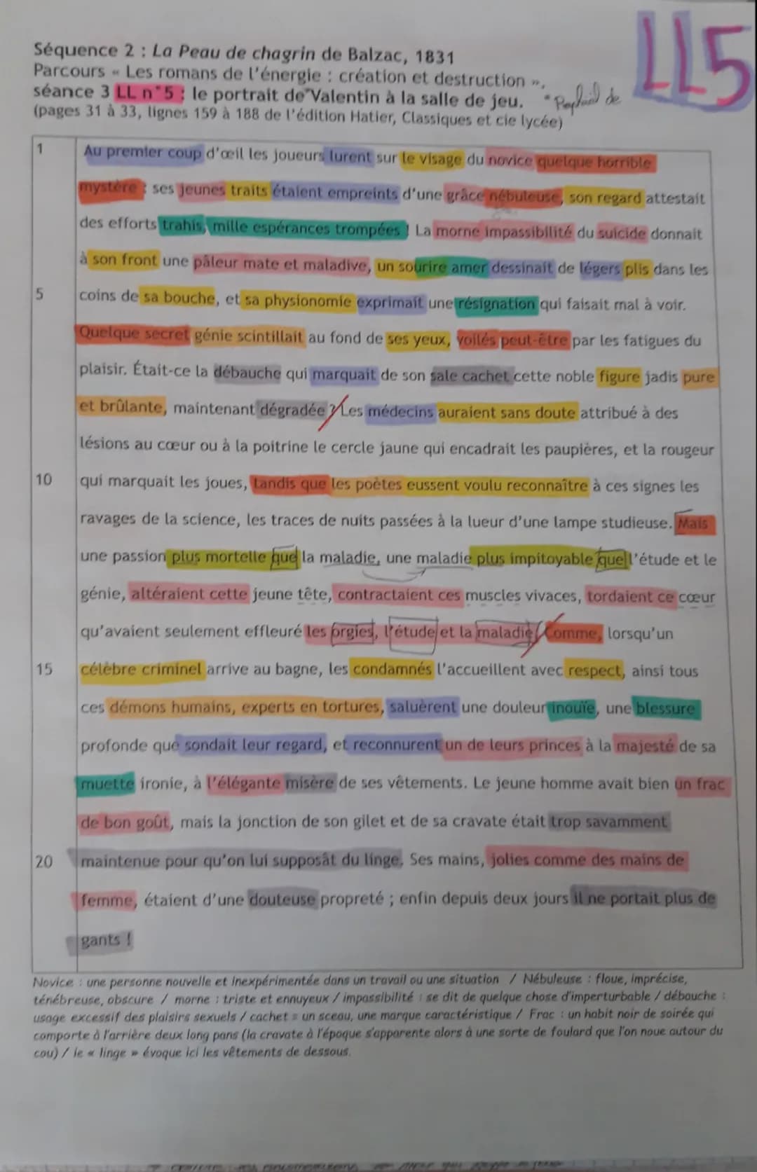 Séquence 2: La Peau de chagrin de Balzac, 1831
Parcours Les romans de l'énergie: création et destruction »>,
séance 3 LL n*5; le portrait de