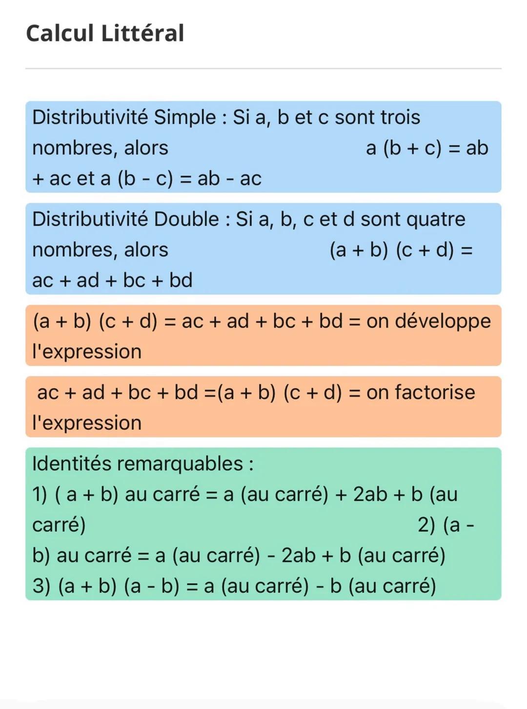 Calcul Littéral 
