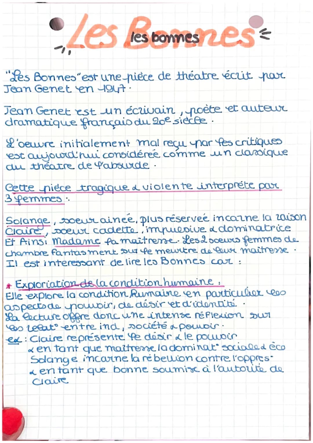 Les les bomesnes
"Les Bonnes" est une pièce de théatre écrit par
Jean Genet en 1947.
Jean Genet est un écrivain, poète et auteur
dramatique 