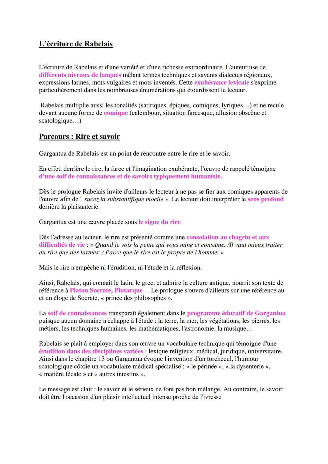 Objet d'étude 1: Littérature d'idée
Parcours: Rire et savoir
François Rabelais, Gargantua
François Rabelais
Né à la fin du 15e siècle, moine