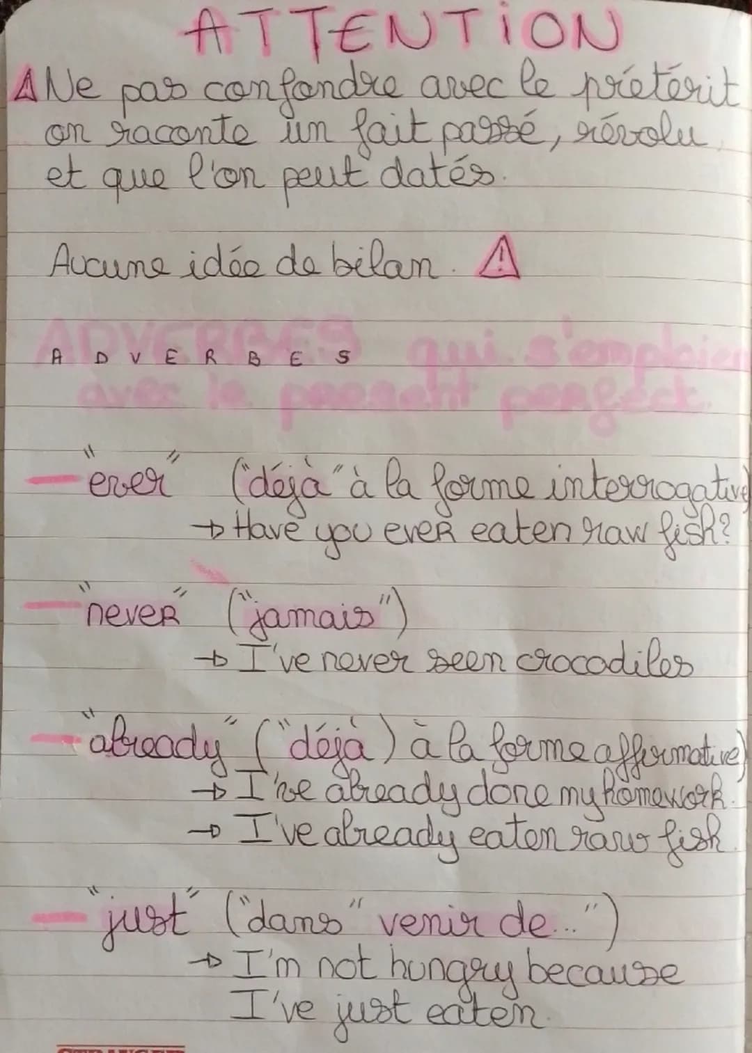 A
2 GL
A
S: present perfect
Formation de Present Perfect = Have+V-en
Auxiliaire HAVE au present + Participe passé
have has
-verbes réguliers