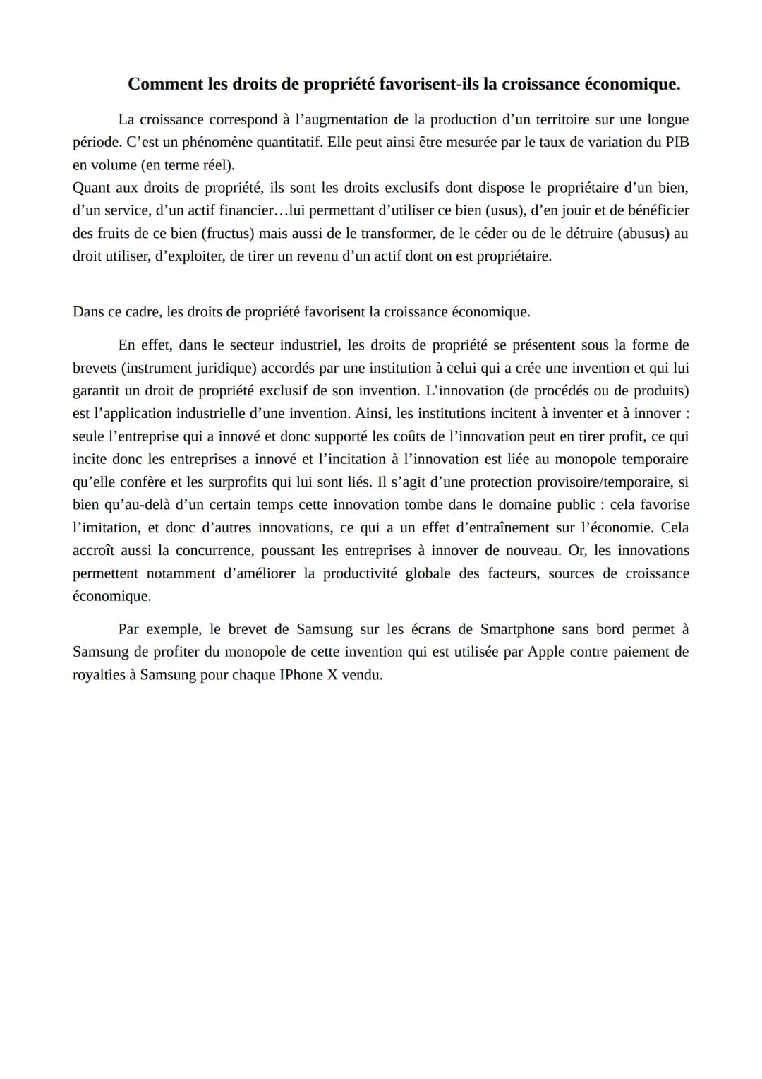 Présentez 2 limites du PIB.
Le produit intérieur brut (PIB) désigne l'ensemble des richesses produites en un an dans un
territoire géographi