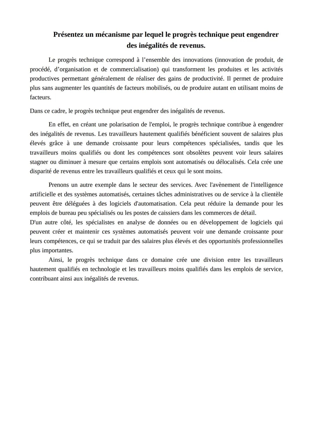 Présentez 2 limites du PIB.
Le produit intérieur brut (PIB) désigne l'ensemble des richesses produites en un an dans un
territoire géographi