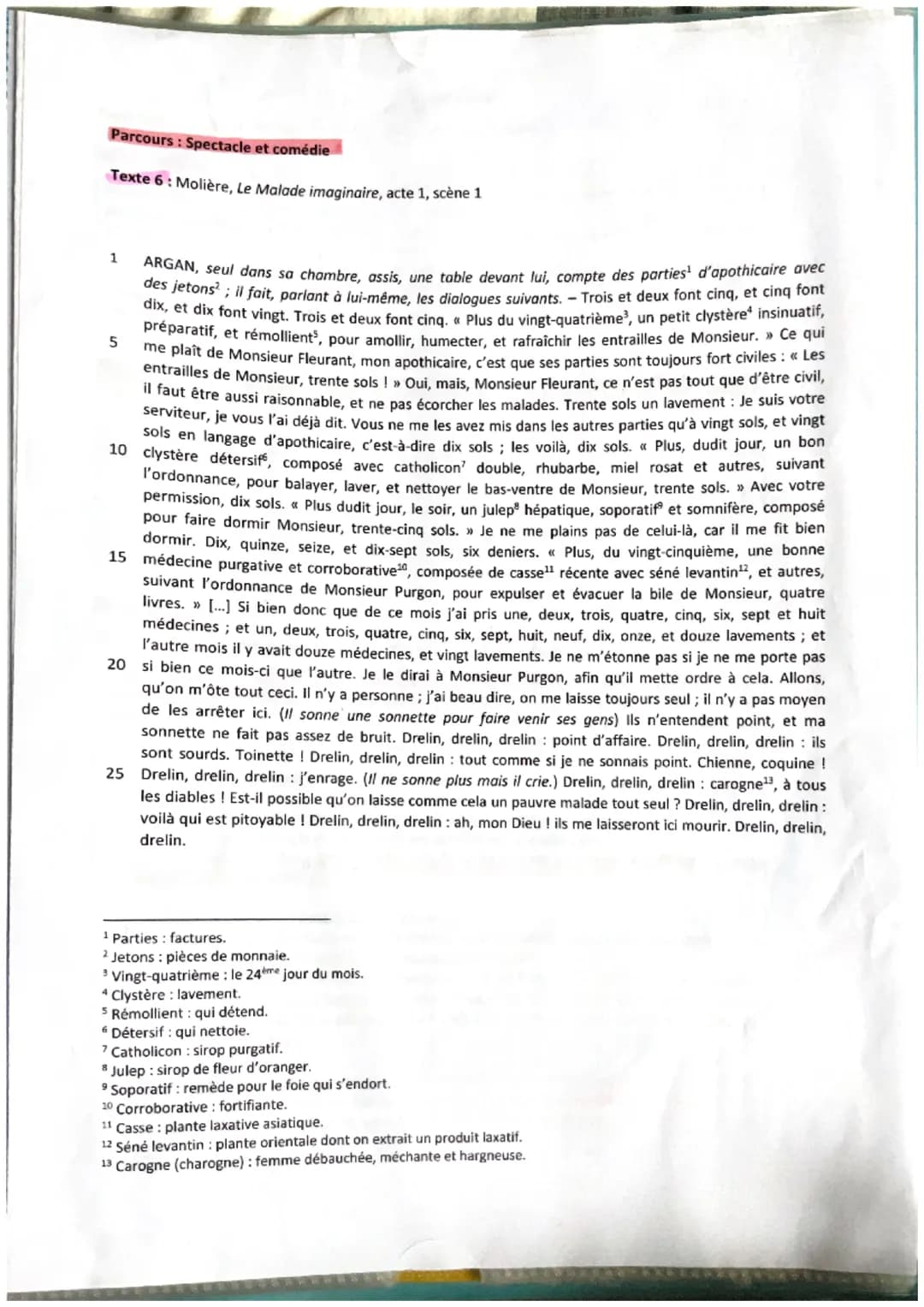 
<h2 id="introduction">Introduction</h2>
<p>Dans cet extrait issu du monologue d'Argan, qui constitue la scène d'exposition, le personnage c